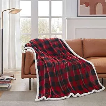 Touchat Sherpa Cozy Blanket for All Seasons and Styles