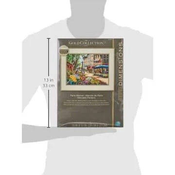 Paris Market Cross Stitch Kit - 15" x 11", Multicolor Aida