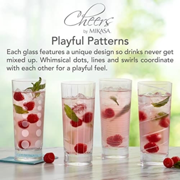 Mikasa Cheers Highball Glass Set of 4 - 19.75 Oz