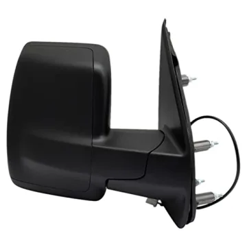 TRQ Black Foldaway Side Mirror for Nissan NV Vehicles