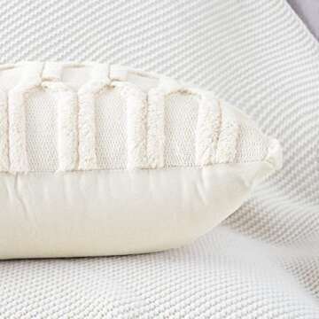 MADIZZ Plush Short Wool Beige Throw Pillow Covers 18x18 Inch Set of 2 Super Soft Cozy Pillow Covers Velvet Back Decorative Throw Pillowcases for Sofa Livingroom Couch Bed