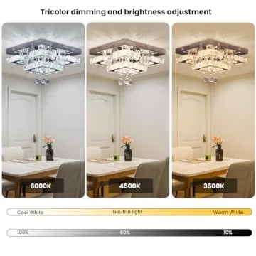 Modern Dimmable Crystal Chandelier with Remote Control