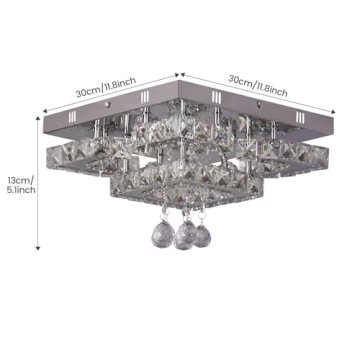 Modern Dimmable Crystal Chandelier with Remote Control