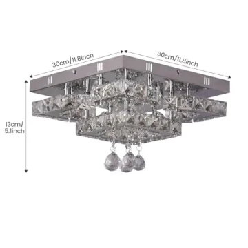Modern Dimmable Crystal Chandelier with Remote Control