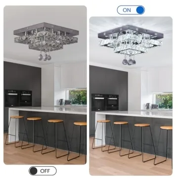 Modern Dimmable Crystal Chandelier with Remote Control
