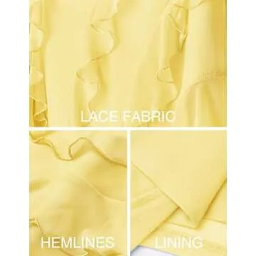 ZESICA Women's 2025 Summer Strapless Bodycon Tube Dress Sexy Off Shoulder Mesh Irregular Ruffle Backless Party Midi Dresses,LightYellow,Small