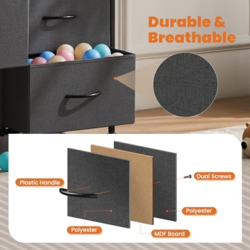 Sweetcrispy 8 Drawer Dresser for Bedroom and Kids