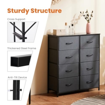 Sweetcrispy 8 Drawer Dresser for Bedroom and Kids