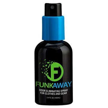 FunkAway Odor Eliminator Spray for Shoes, Clothes and Gear - Mini Size for Travel 3.4 oz.