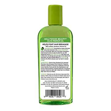 Hollywood Beauty Olive Hair Oil, 8oz Bottle, Also for Bath, Body and Nails, Fights hair breakage, Ha...