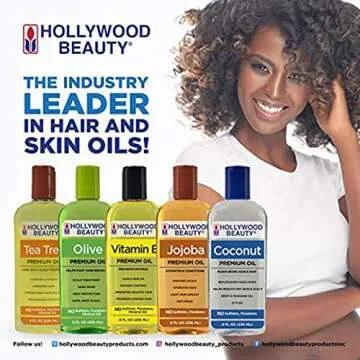 Hollywood Beauty Olive Hair Oil, 8oz Bottle, Also for Bath, Body and Nails, Fights hair breakage, Hair treatment, Adds shine, Heat Protection