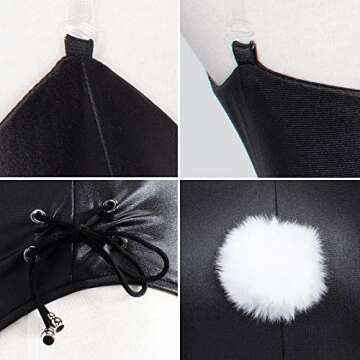Womens Bunny Costume: Cosplay Bodysuit & Accessories Set