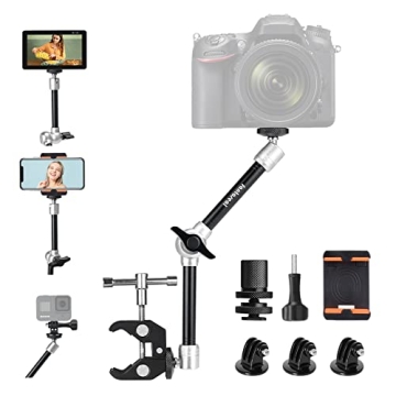 11" Adjustable Magic Arm DSLR Mirrorless Action Camera Camcorder Smartphone LCD Monitor Video Vlog R...