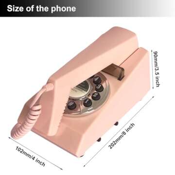 Stylish Retro Wall Phone for Home - No Power Needed