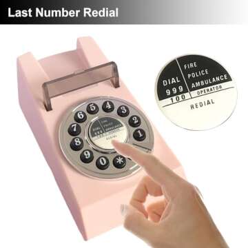 Stylish Retro Wall Phone for Home - No Power Needed