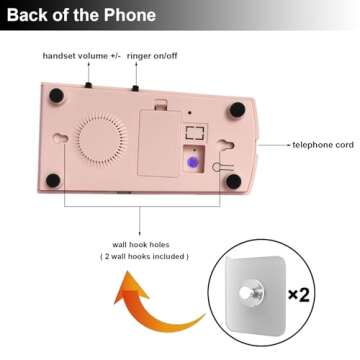 Stylish Retro Wall Phone for Home - No Power Needed