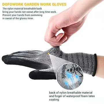 DOFOWORK Gardening Gloves - Durable, Breathable, All-Purpose Protection