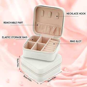 12 Pcs Travel Jewelry Case Bridesmaid Gift Boxes Jewelry Travel Organizer Small Jewelry Box Mini Sto...