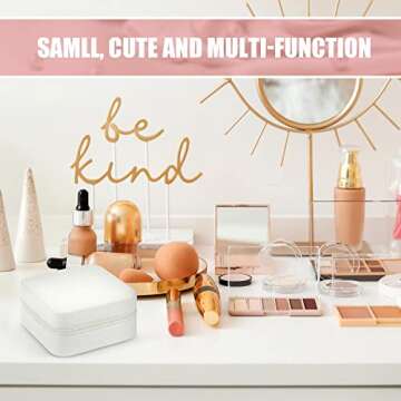 12 Pcs Travel Jewelry Case Bridesmaid Gift Boxes Jewelry Travel Organizer Small Jewelry Box Mini Storage Organizer Storage Box for Women Girls Bridesmaid Gift (White)