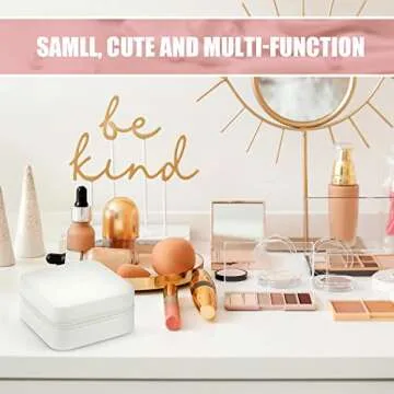 12 Pcs Travel Jewelry Case Bridesmaid Gift Boxes Jewelry Travel Organizer Small Jewelry Box Mini Storage Organizer Storage Box for Women Girls Bridesmaid Gift (White)