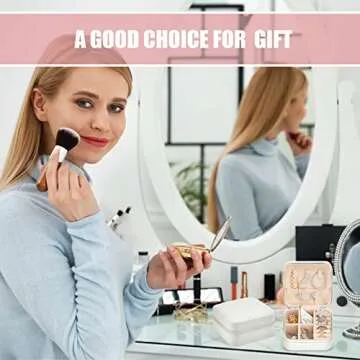 12 Pcs Travel Jewelry Case Bridesmaid Gift Boxes Jewelry Travel Organizer Small Jewelry Box Mini Storage Organizer Storage Box for Women Girls Bridesmaid Gift (White)