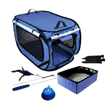 Pet Fit For Life Extra Large Cat Travel Carrier - Collapsible/Portable Cat Car Cage with Litter Box ...