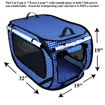 Extra Large Cat Travel Carrier with Litter Box and Toys