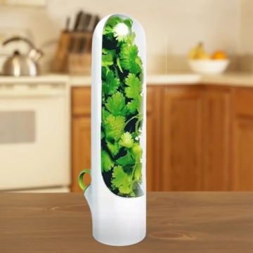 Herb Saver Container BPA-Free Vegetable and Herb Fresh-Keeping Cup with Water Reservoir Case Small White 1