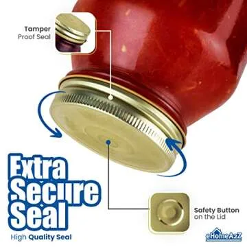 EHOMEA2Z Mason Jars 32 Oz With Lids Regular Mouth (12 Pack) Preserving Spices,Storage,Meal Prep, Ove...