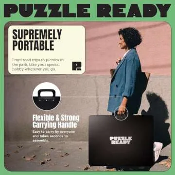 1500 Pieces Jigsaw Puzzle Caddy Board - Portable Jigsaw Puzzle Table Storage with 6 Puzzle Sorting Trays - 27”x 36” Porta-Puzzle Jigsaw Caddy with Non-Slip Surface for Adults & Kids - Puzzle Ready