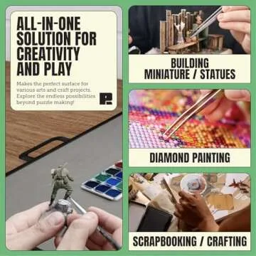 1500 Pieces Jigsaw Puzzle Caddy Board - Portable Jigsaw Puzzle Table Storage with 6 Puzzle Sorting Trays - 27”x 36” Porta-Puzzle Jigsaw Caddy with Non-Slip Surface for Adults & Kids - Puzzle Ready