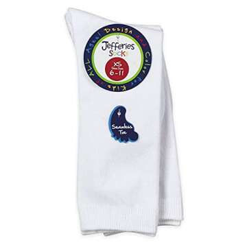 Jefferies Socks Baby Girls Boys Seamless Cotton Dress Knee High Socks 2 Pair Pack (Infant - USA Shoe 1-4 - Age 3-12 Months, White)