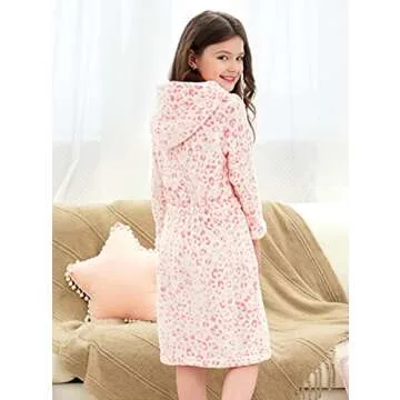 Doctor Unicorn Soft Hooded Rainbow Bathrobe Sleepwear for Girls