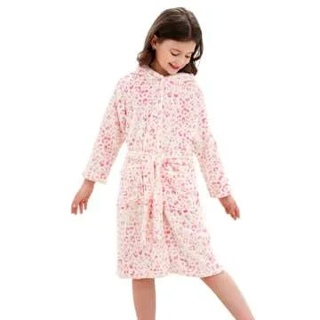 Doctor Unicorn Soft Hooded Rainbow Bathrobe Sleepwear for Girls