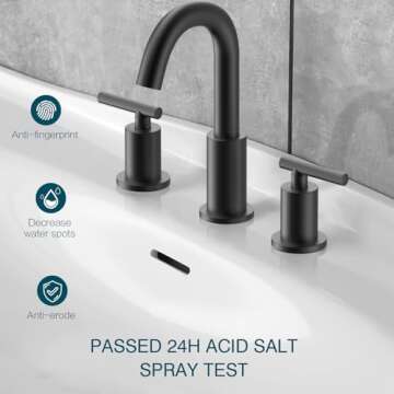 TRUSTMI Bathroom Faucet 3 Hole 2-Handle 8 inch Widespread Bathroom Sink Faucet with Pop Up Drain and...