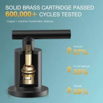 TRUSTMI Bathroom Faucet 3 Hole 2-Handle 8 inch Widespread Bathroom Sink Faucet with Pop Up Drain and cUPC Waterlines, Matte Black