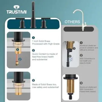 TRUSTMI Bathroom Faucet 3 Hole 2-Handle 8 inch Widespread Bathroom Sink Faucet with Pop Up Drain and cUPC Waterlines, Matte Black