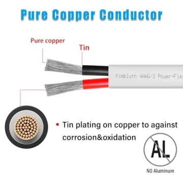 Kimbluth 8 Gauge Marine Wire Tinned Copper 10ft Quality Cable