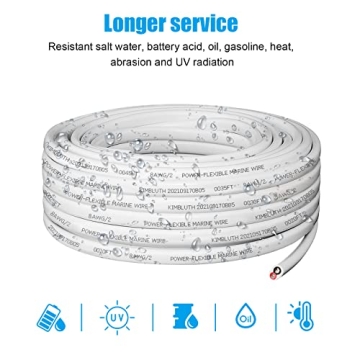 Kimbluth 8 Gauge Marine Wire Tinned Copper 10ft Quality Cable