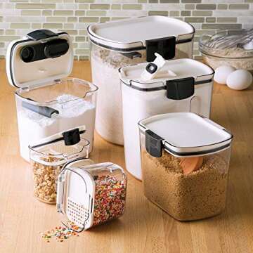 Progressive ProKeeper Baker's Airtight Kitchen Storage Canister Container Set for Flour, Sugar & Mor...