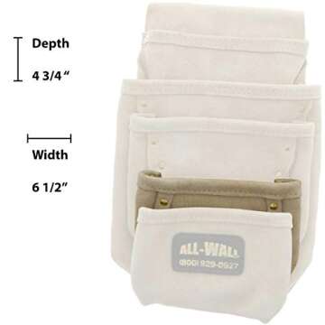 Vicien Perma Pouch Leather 5-Pocket Nail/Screw Pouch