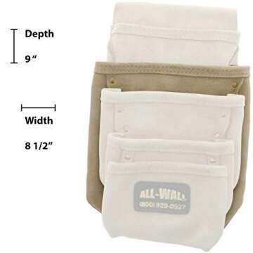 Vicien Perma Pouch Leather 5-Pocket Nail/Screw Pouch