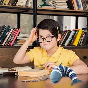 Fidget Slug, 3D Articulated Stretch Shark Stress Reliever, Sensory Stress Relief for Adults and Kids, Pressure Relieving and Anti-Anxiety Office Desk Toy (Multi-Color)