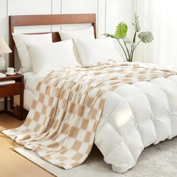 Ultra Soft Cozy Bliss Checkered Throw Blanket 60x80