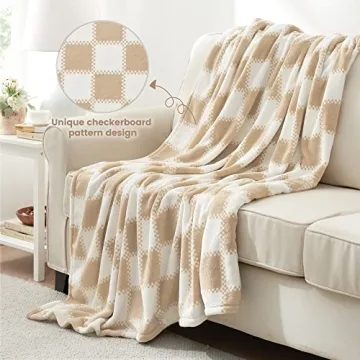 Ultra Soft Cozy Bliss Checkered Throw Blanket 60x80