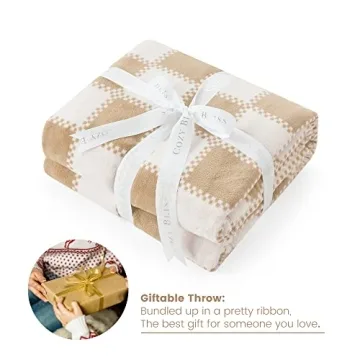 Ultra Soft Cozy Bliss Checkered Throw Blanket 60x80