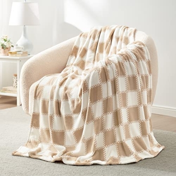 Ultra Soft Cozy Bliss Checkered Throw Blanket 60x80