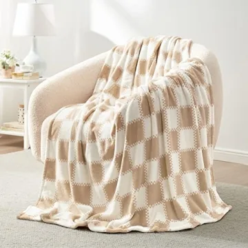 Ultra Soft Cozy Bliss Checkered Throw Blanket 60x80