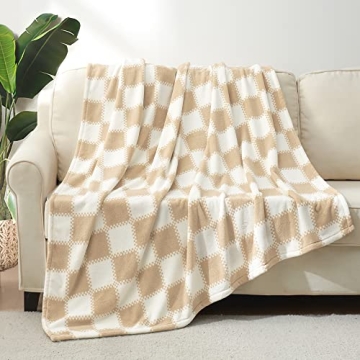 Ultra Soft Cozy Bliss Checkered Throw Blanket 60x80