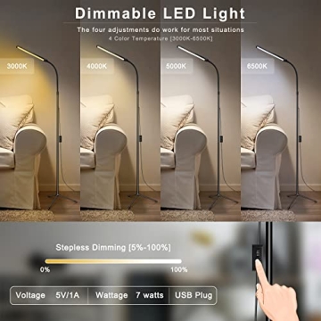 EBEST LED Floor Lamp with Adjustable Brightness and Modes
